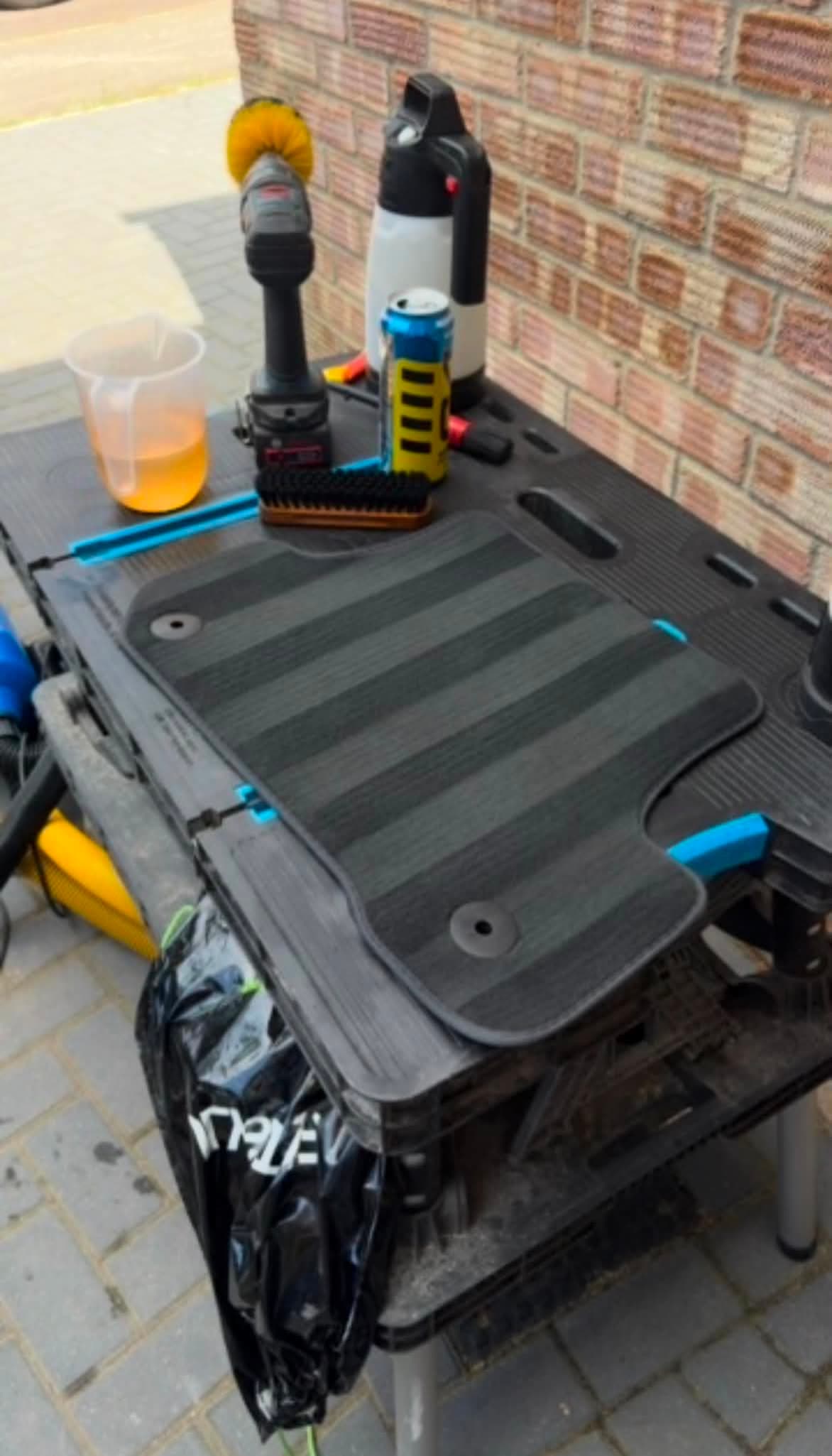 Car mats being shampooed with professional detailing equipment in Havant Car mats being shampooed with professional detailing equipment in Havant